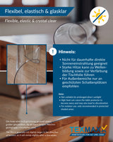 Tischfolie transparent 2mm mit gerader Kante