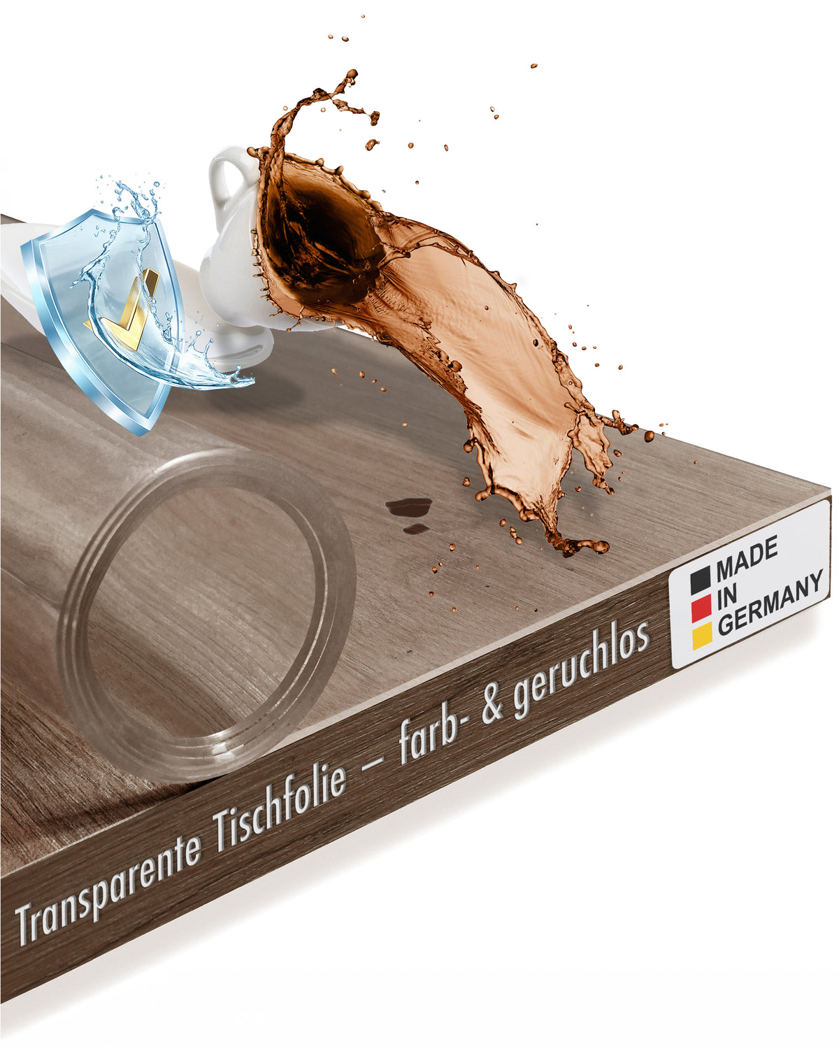 Tischfolie transparent 2mm mit gerader Kante